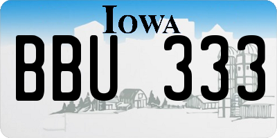 IA license plate BBU333