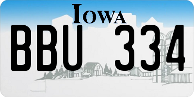 IA license plate BBU334