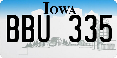 IA license plate BBU335