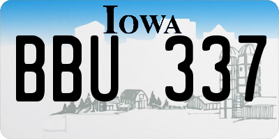 IA license plate BBU337
