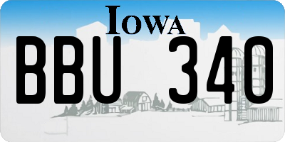 IA license plate BBU340