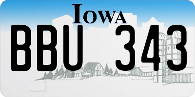 IA license plate BBU343