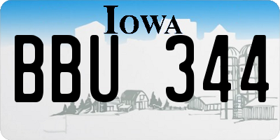 IA license plate BBU344