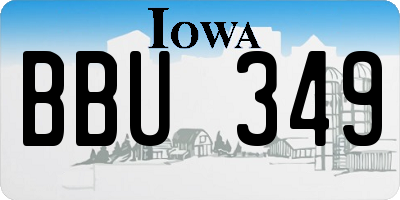 IA license plate BBU349