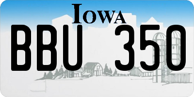 IA license plate BBU350