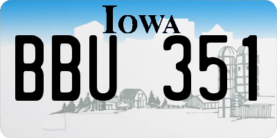 IA license plate BBU351