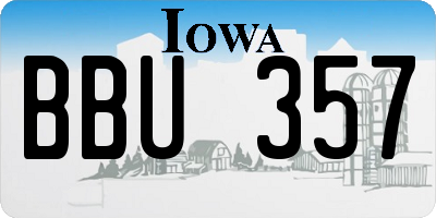IA license plate BBU357