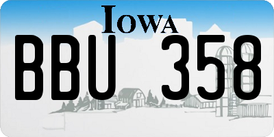 IA license plate BBU358