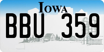 IA license plate BBU359