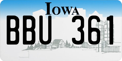 IA license plate BBU361