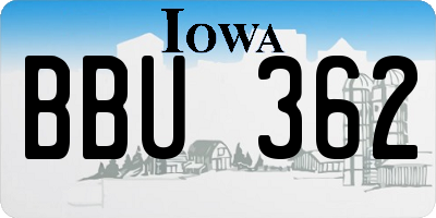 IA license plate BBU362