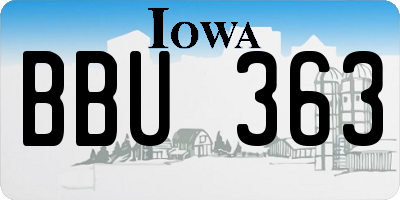 IA license plate BBU363
