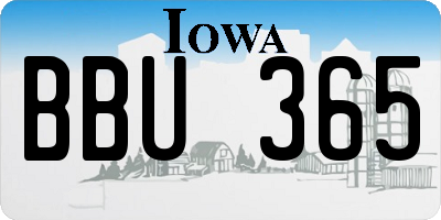 IA license plate BBU365