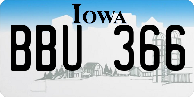 IA license plate BBU366