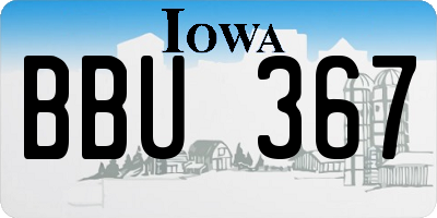 IA license plate BBU367