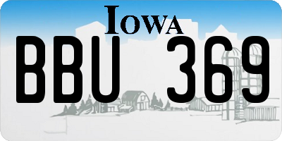 IA license plate BBU369