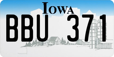 IA license plate BBU371
