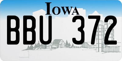 IA license plate BBU372