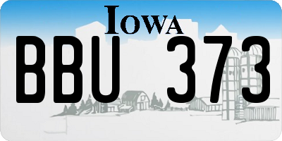 IA license plate BBU373