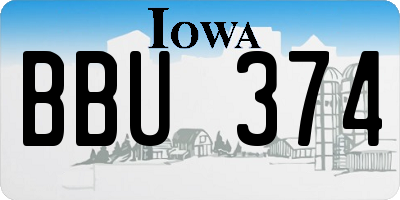 IA license plate BBU374