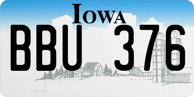 IA license plate BBU376