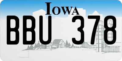 IA license plate BBU378