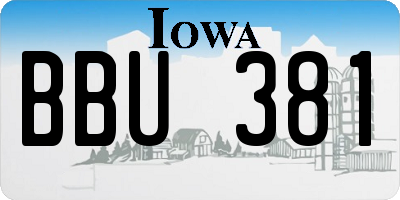 IA license plate BBU381