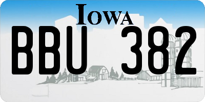 IA license plate BBU382
