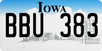 IA license plate BBU383