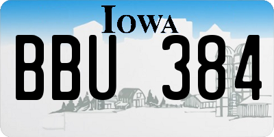 IA license plate BBU384