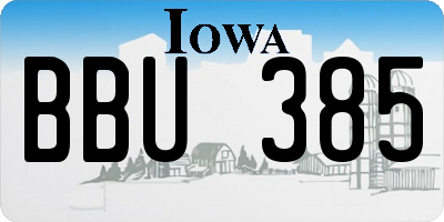 IA license plate BBU385