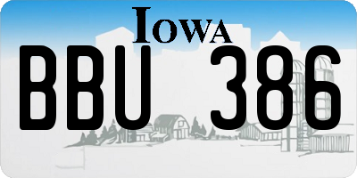 IA license plate BBU386