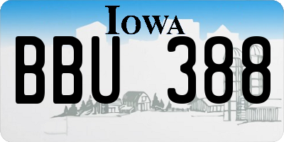 IA license plate BBU388
