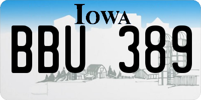 IA license plate BBU389