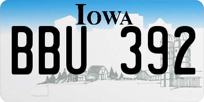 IA license plate BBU392