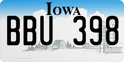 IA license plate BBU398