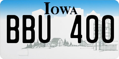 IA license plate BBU400