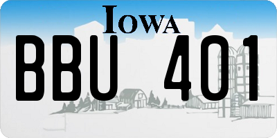 IA license plate BBU401