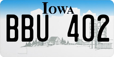 IA license plate BBU402