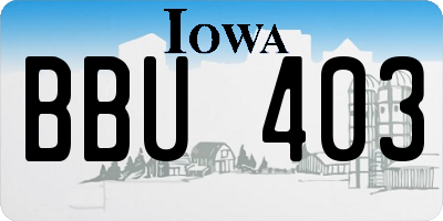 IA license plate BBU403
