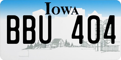 IA license plate BBU404