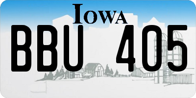 IA license plate BBU405
