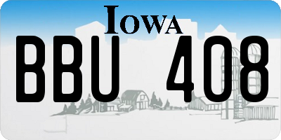 IA license plate BBU408