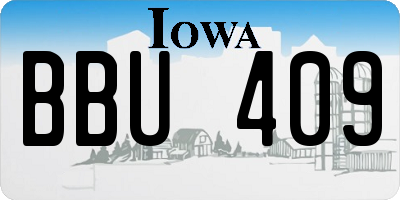 IA license plate BBU409