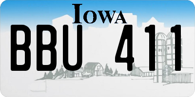 IA license plate BBU411