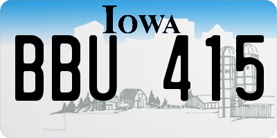 IA license plate BBU415