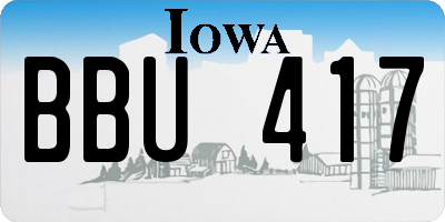 IA license plate BBU417
