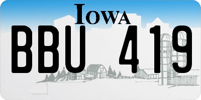IA license plate BBU419