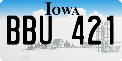 IA license plate BBU421