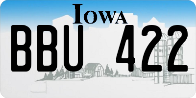 IA license plate BBU422